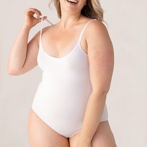 Shapermint Essentials Shaper Bodysuit | White Spaghetti Strap Shapewear Bodysuit